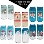 Рождественские носки, новинка 2018, женские Веселые носки с 3D принтом, забавные мультяшные олени, снеговики, Санта, носки с низким вырезом, унисекс, подарок для любителей Косплея