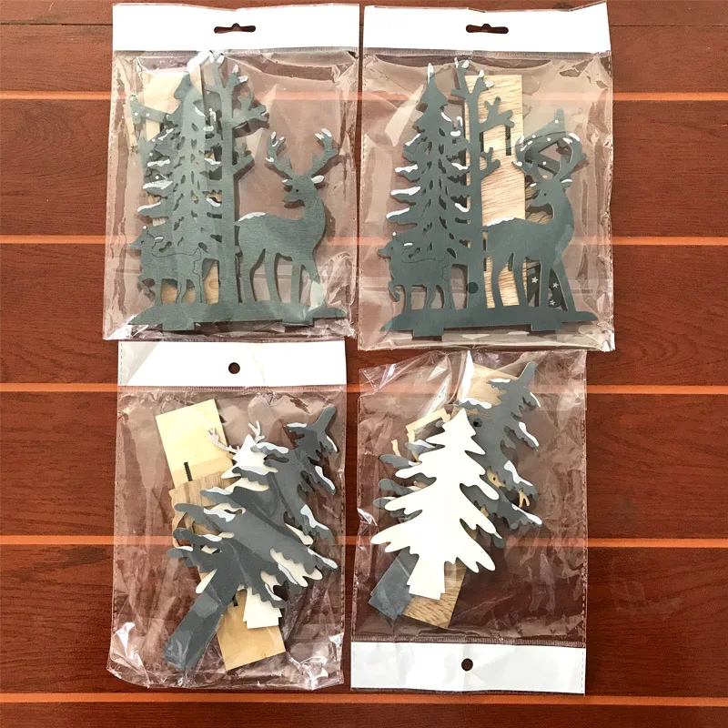 DIY Wooden Elk Pendant Christmas Decoration 3D Splice Deer Xmas Ornaments Home Party Kids Gift | Дом и сад
