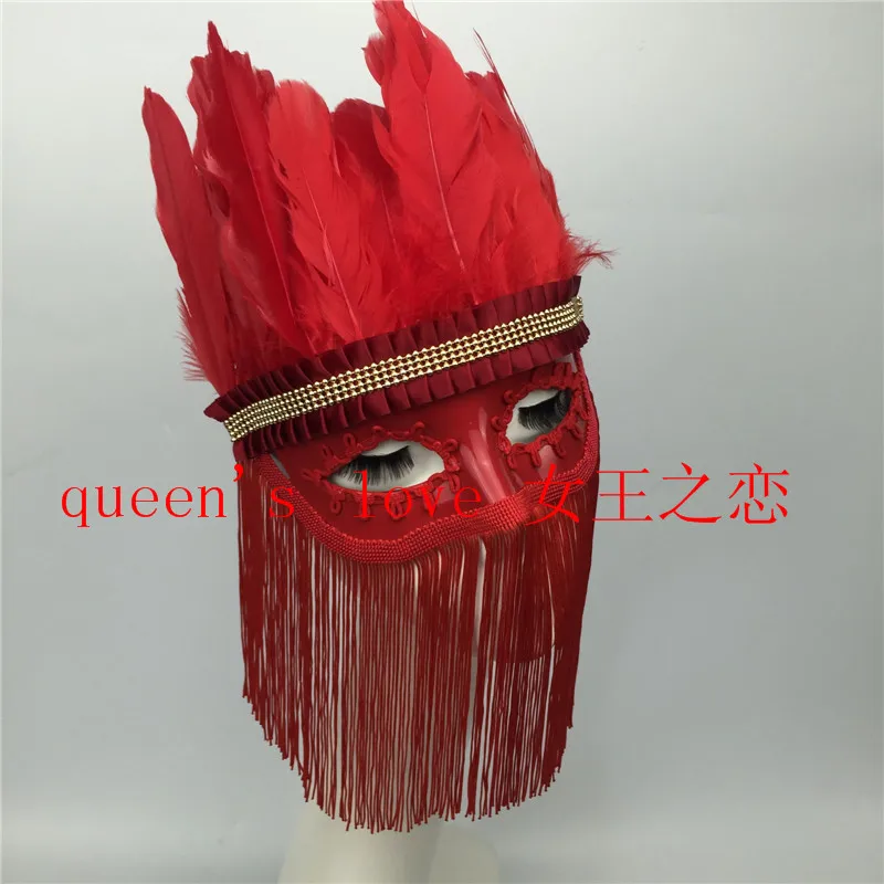 

Девушки макияж Вечерние Маски Леди Косплей на заказ Преувеличение кисточкой пара масок модель маска для подиума Хэллоуин аксессуары B-9519