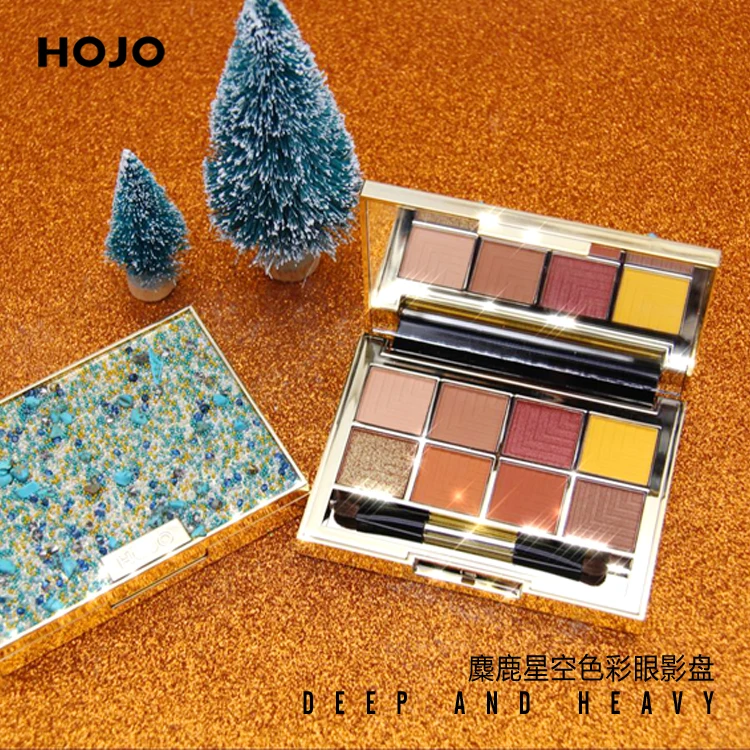 Палитра теней для век HOJO блестящая матовая пудра с зыбучим песком водостойкая