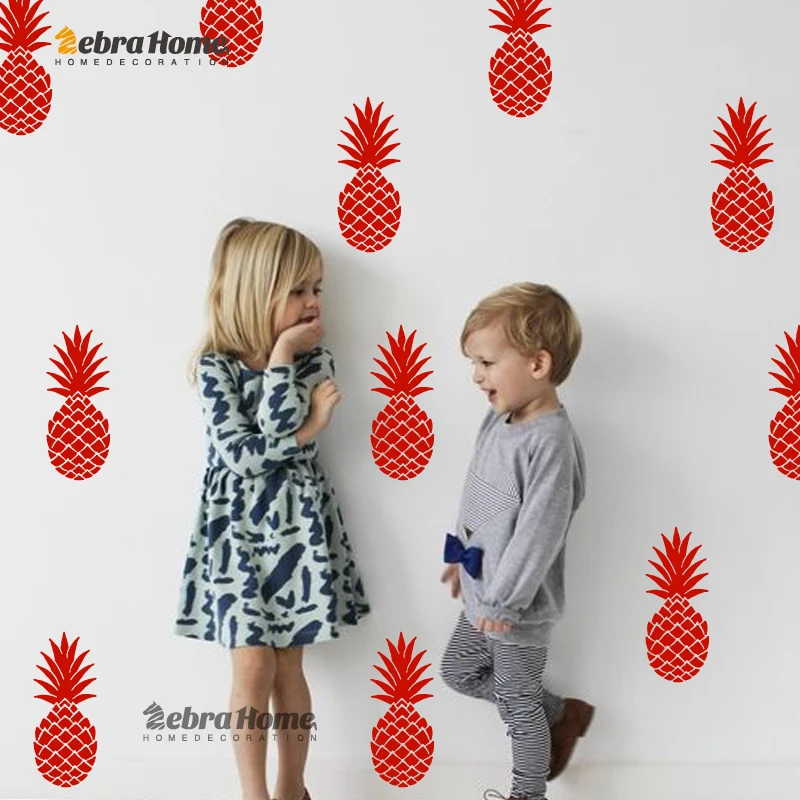 Съемные Виниловые настенные наклейки с ананасами сделай сам для гостиной