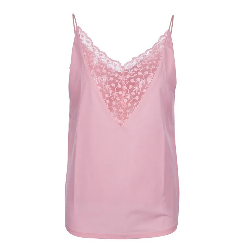 

Women Tops Summer 2019 Sexy & Club Tanks & Camis Korean Fashion Clothing Chiffon Lace Tops