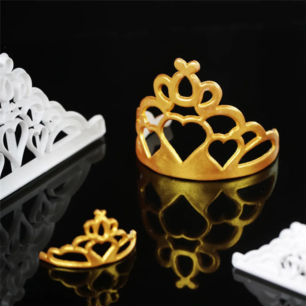 

Cake Decorating Tools Gold Royal Crown Silicone Fandont Mold Silica Gel Moulds Crowns Chocolate Molds Candy Mould Wedding