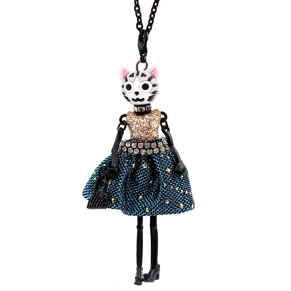 Женское Ожерелье модное длинное с кулоном в виде кошечки|neck jewelry|fashion jewelryjewelry fashion