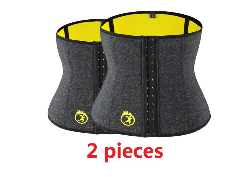 grey 2 pieces NINGMI неопреновый мужской корректирующий корсет для талии Cincher корсет мужской пояс для моделирования тела пояс для живота утягивающий ремень Фитнес Корректирующее белье S-5XL - Цвет: grey 2 pieces