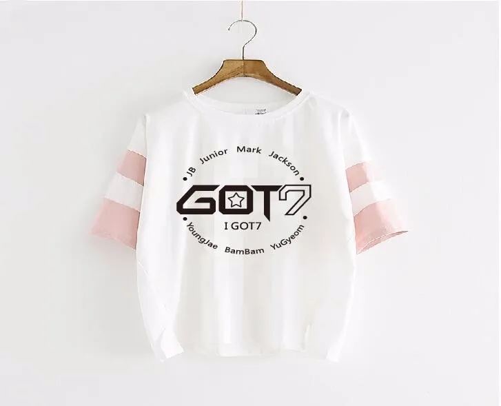 Got7 kpop 2018 горячая Распродажа футболка с принтом в виде звезд и букв летняя