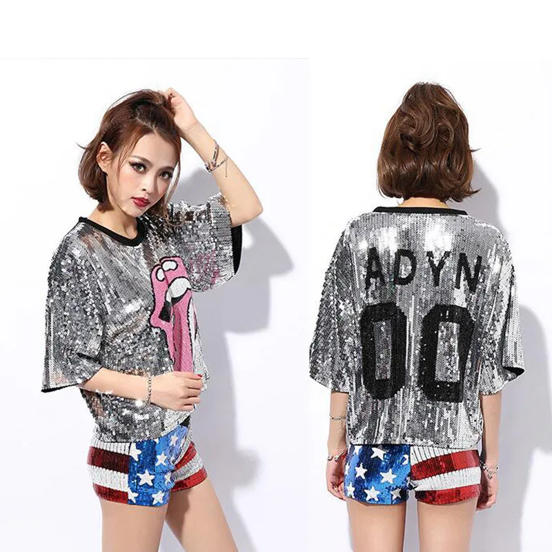 Женские топы с блестками в стиле хип хоп одежда для бальных танцев танцевальная