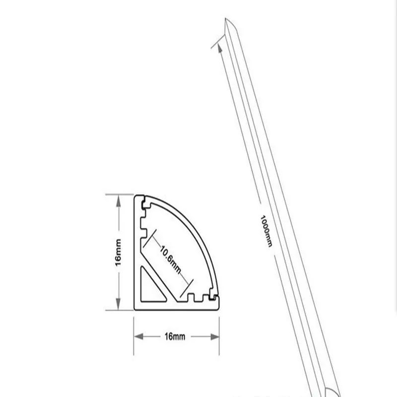 Светодиодный профильный угловой корпус P1616 20 шт./лот|profile news|profile viewerprofile ud |