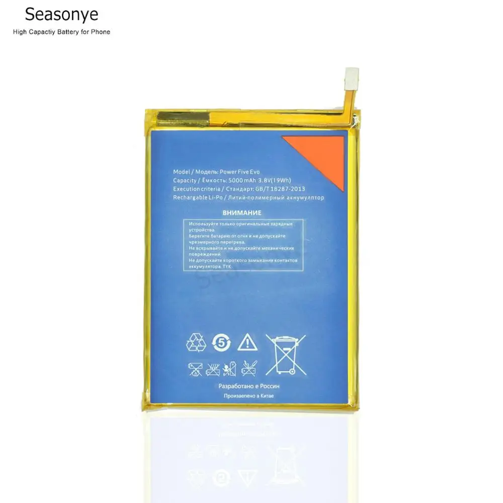 Seasonye 5000mAh / 19Wh Power Five Evo Phone Сменный аккумулятор для Highscreen EVO