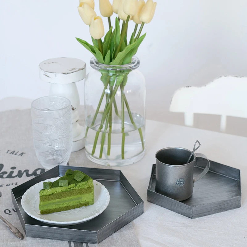 Rectangular storage tray Geometric metal fruit bowl Vintage silver cake snack wedding arrangement | Дом и сад
