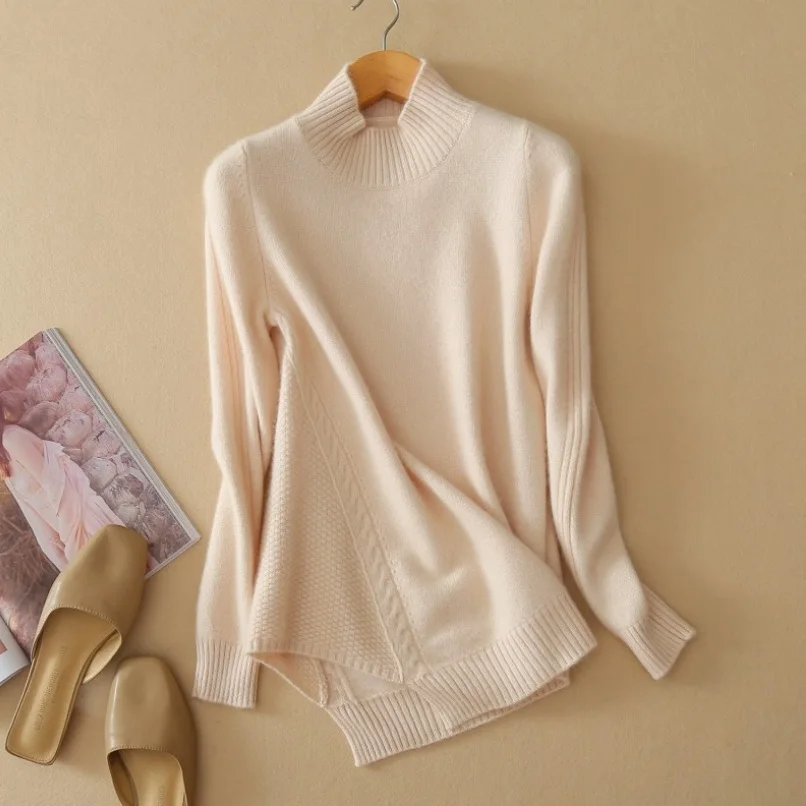 Фото Sweater Thick Winter Pullovers Cashmere Wool Semi Turtleneck Knitted for Women Женская одежда Sweater Thick Winter Pullovers Cashmere Wool Semi Turtleneck Knitted for Women Женская одежда