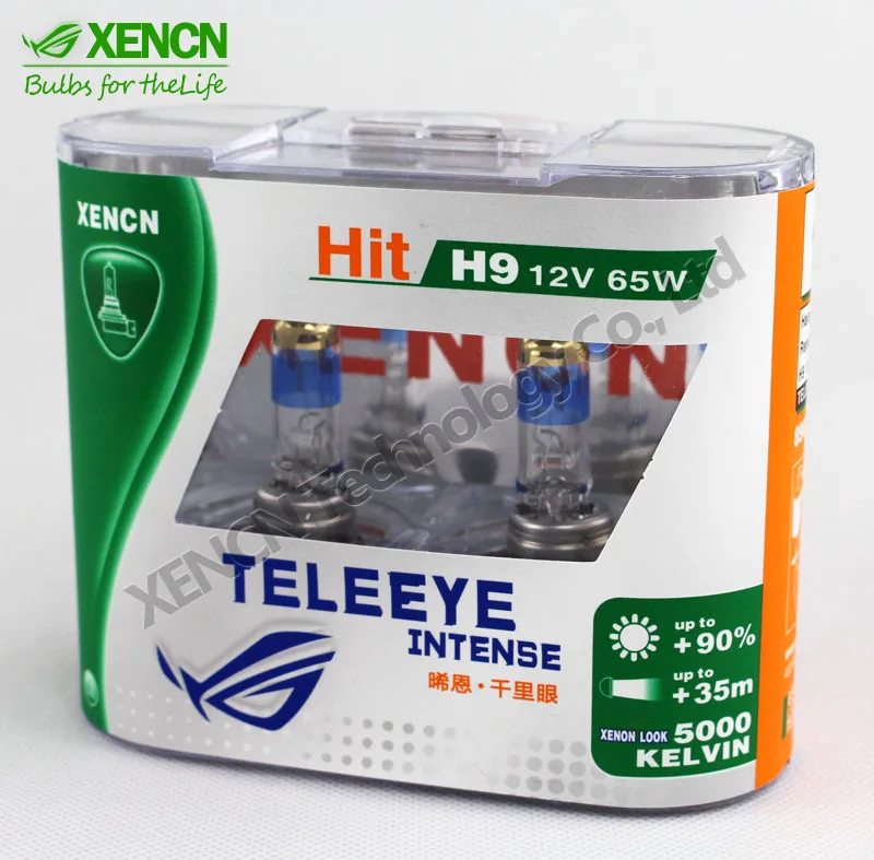 XENCN H9 12V 65W PGJ19-5 5000K Teleeye Intense Light Car High Beam Halogen Bulb UV Filter Auto lamp Free Shipping | Автомобили и