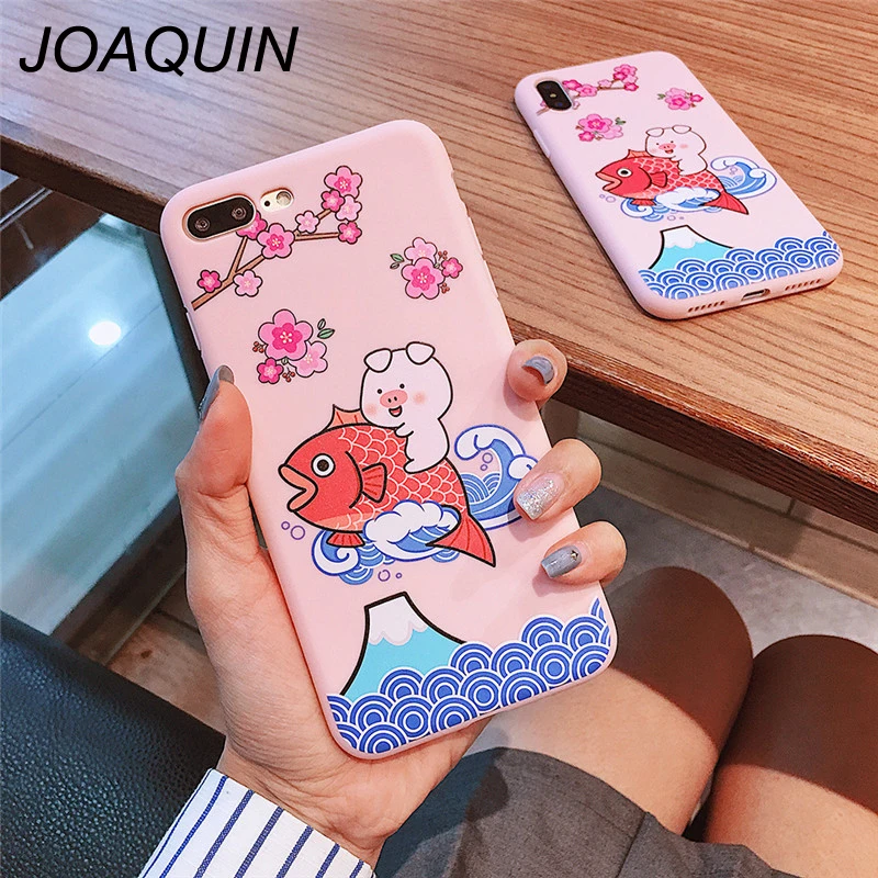 Cartoon Pink Cute Pigs Phone Case For iPhone Xs Max XR XS 6 6S 7 8 Plus X Soft shell Mobile Bags &amp Cases |