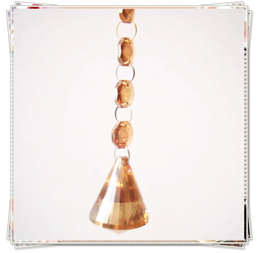 20 цепей/лот Хрустальная Коньячная нить с бусинами из кристаллов подвеской в виде