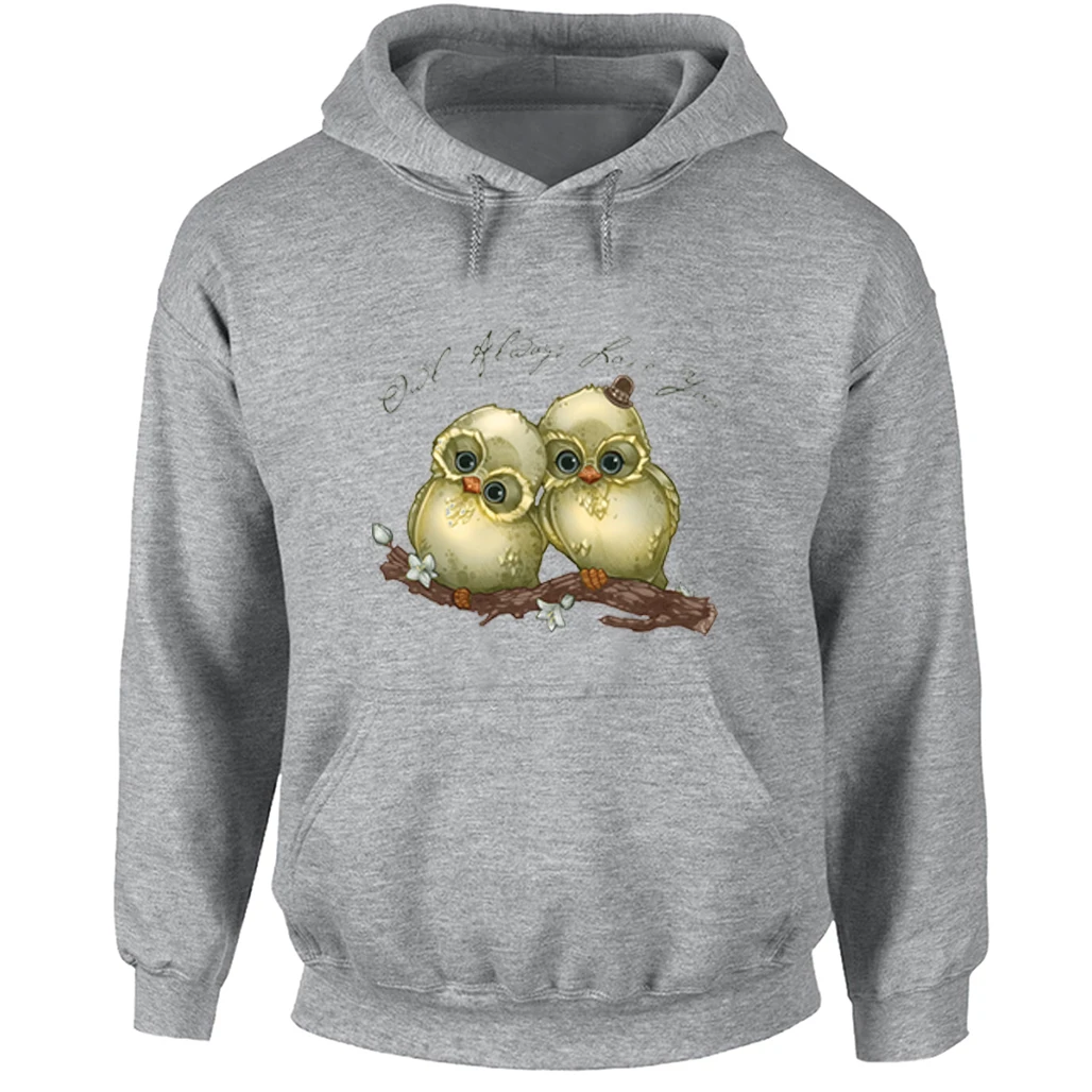 

Unisex Sweatshirts For Boy Men Long sleeves Cute Couples owl always love you Design Spring Autumn Winter Casual Hoodies