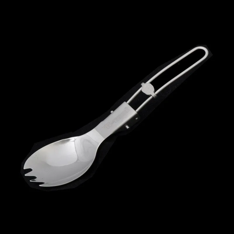 1 шт. складные ложка и вилка Нержавеющая сталь Открытый Кемпинг Пеший Туризм