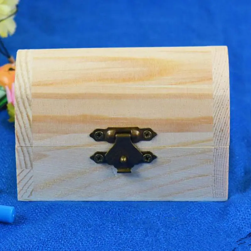 Wood Small Wooden Box With Lid and Lock Jewerally Storage Wedding Table Gift F20173291 | Дом и сад