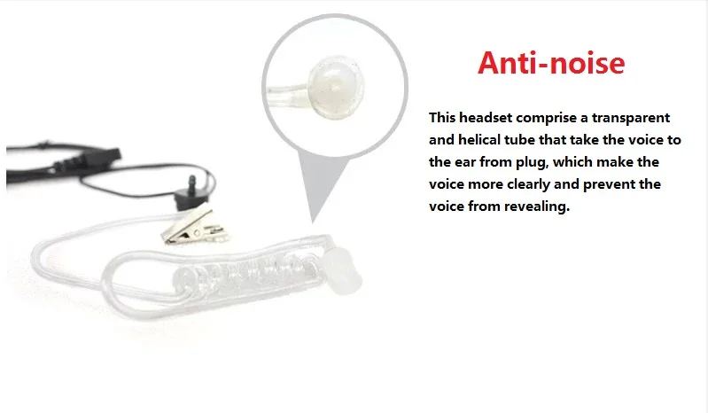 BAOFENG PTT Mic Air акустический трубчатый наушник рация гарнитура микрофон для