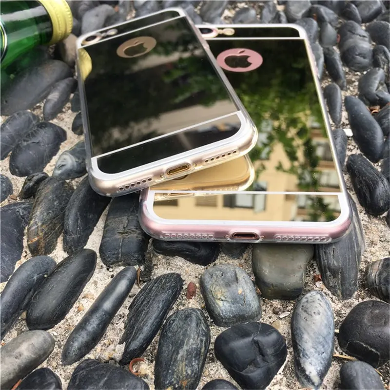 Silicone Mirror Case for iPhone 6 s 6S X 10 7 Plus 8 XR XS Max 5 5S 5SE 6Plus 6SPlus 7Plus 8Plus Cell Phone thin Cover |