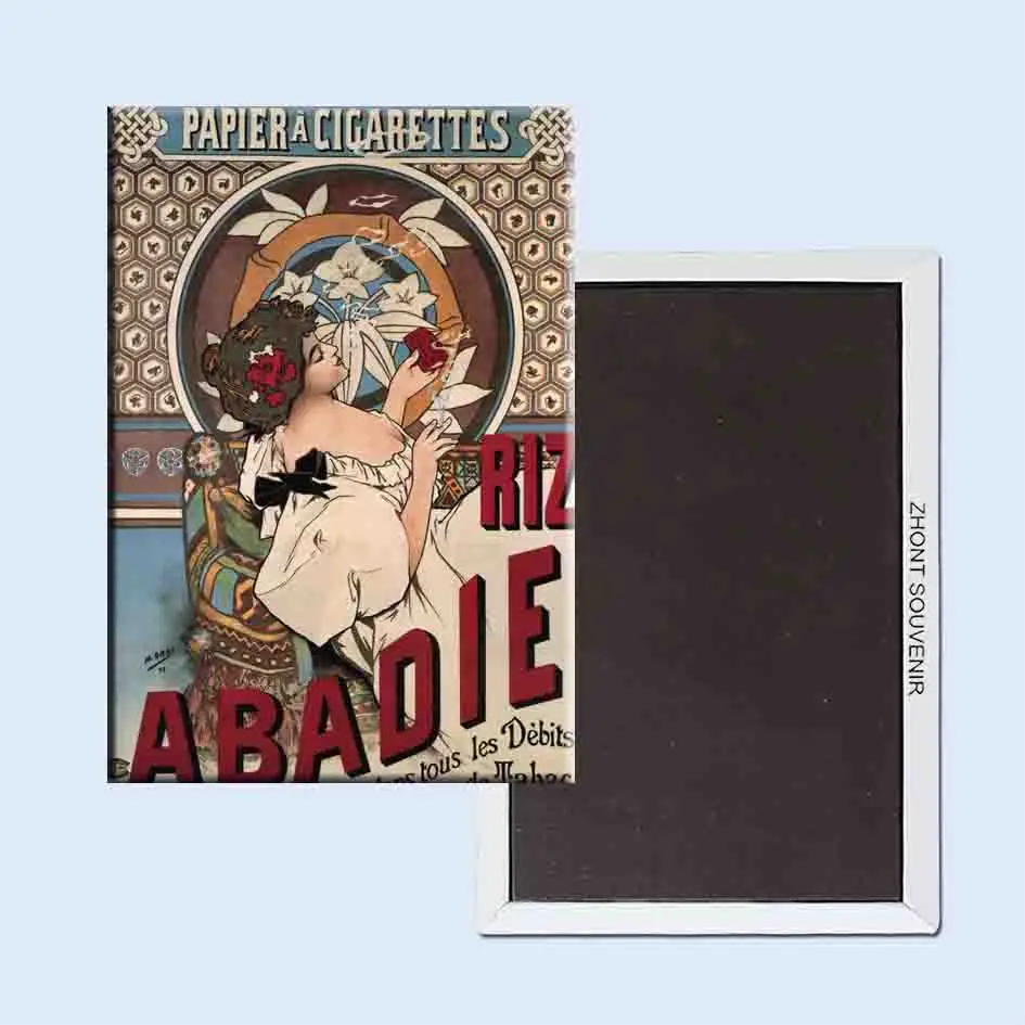 

Alphonse Mucha Abadie cigarettes rolling paper 24120 Retro nostalgia fridge magnets