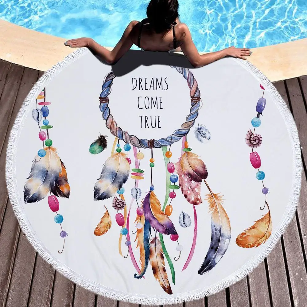 Большое круглое пляжное полотенце с принтом бабочки для взрослых летнее мягкое