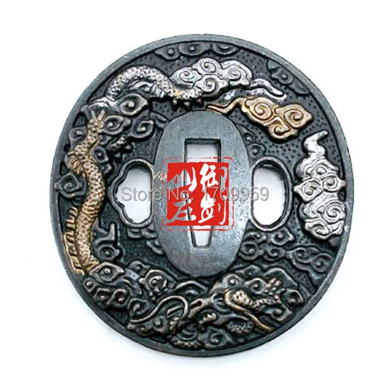 Чудесный сплав резной Tsuba Guard для японского вакидзаси Самурай меч катана хороший