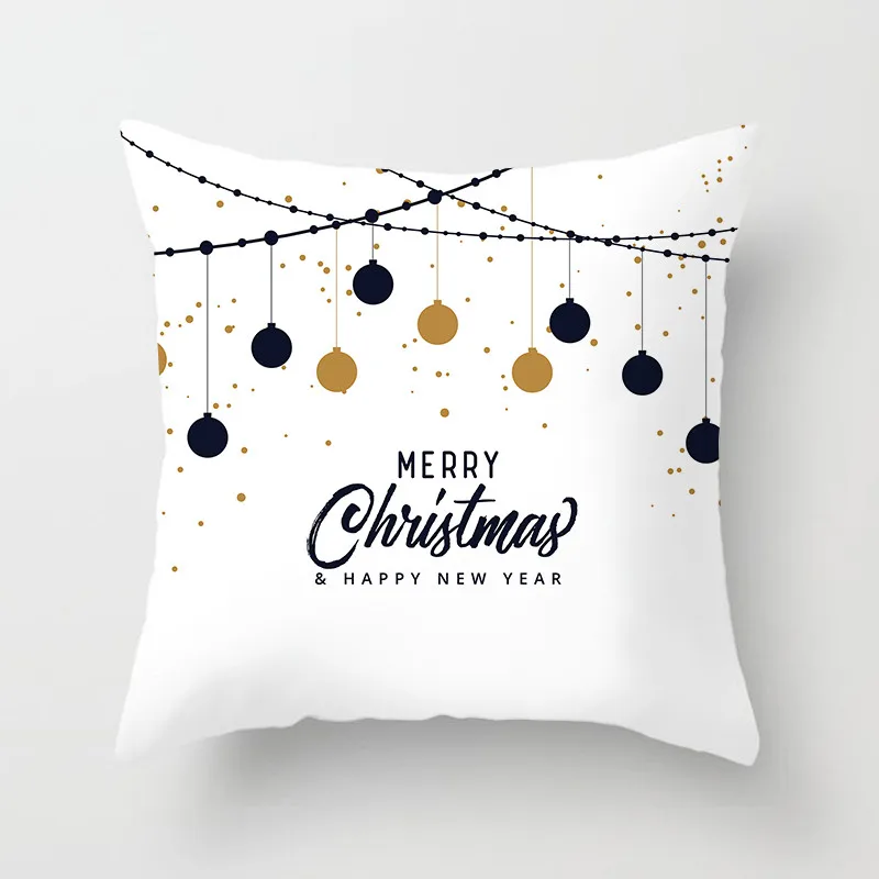 PC04347 Fuwatacchi Merry Christmas чехол для подушки из полиэстера с изображением Санта-Клауса, снежного Рождества, с надписью, наволочка для подушки, для дома, дивана, декоративная наволочка - Цвет: PC04347