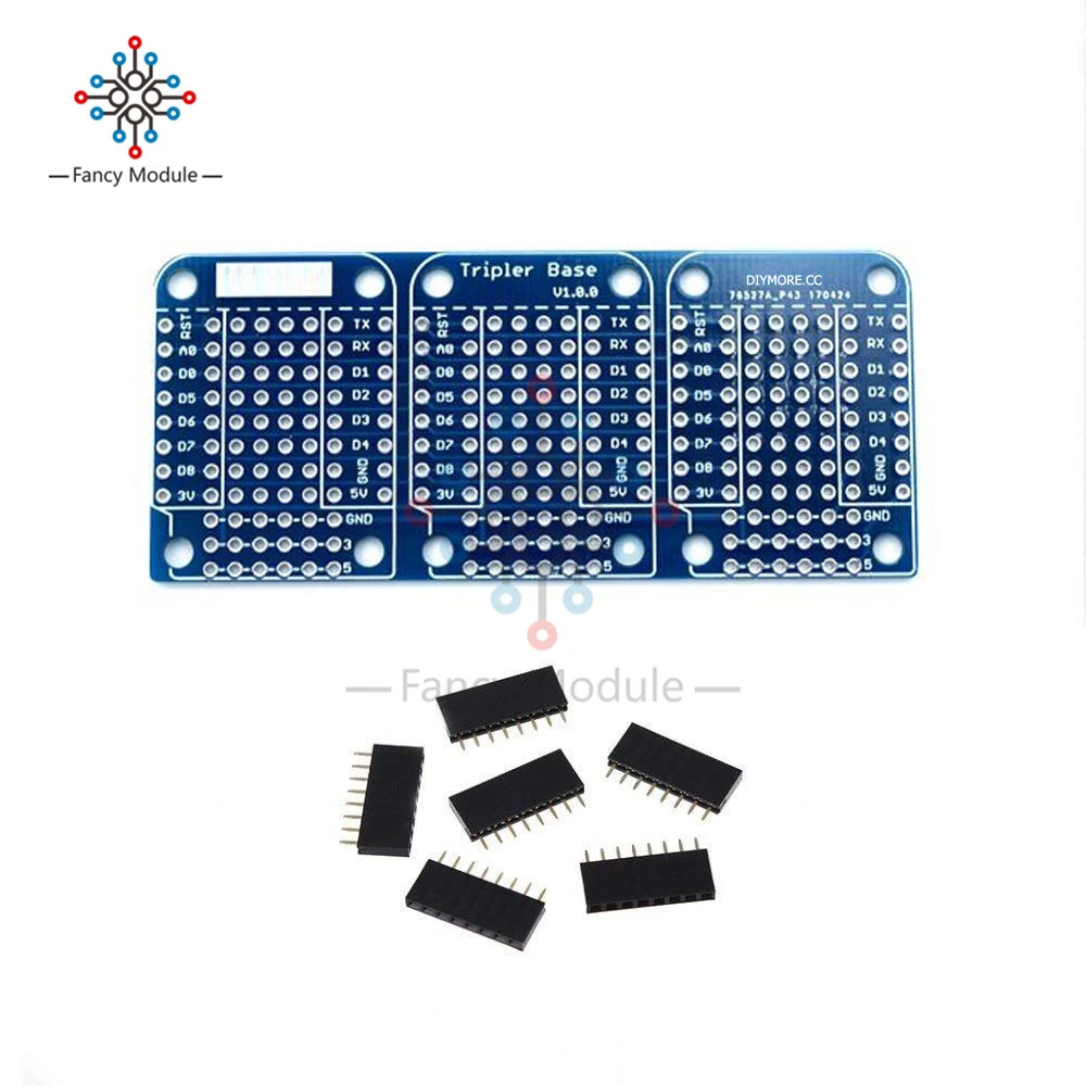 Двухсторонняя Плата расширения Tripler Base V1.0.0 Shield для WeMos D1 Mini ESP8266 Arduino | Инструменты