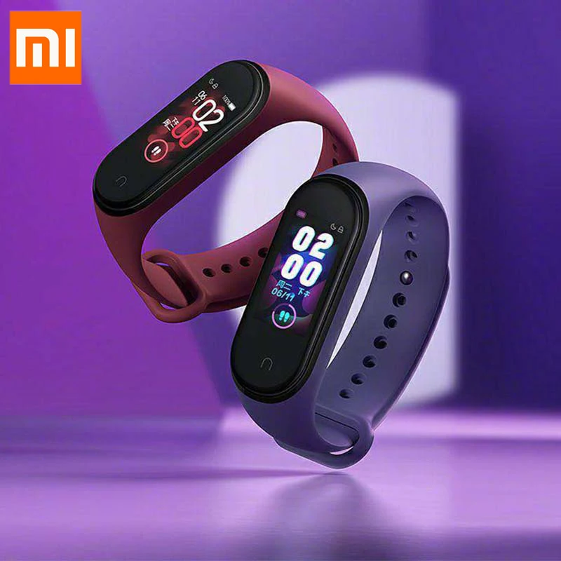 Оригинал новинка 2019 Xiaomi Mi Band 4 английская версия умный Браслет Miband цветной экран