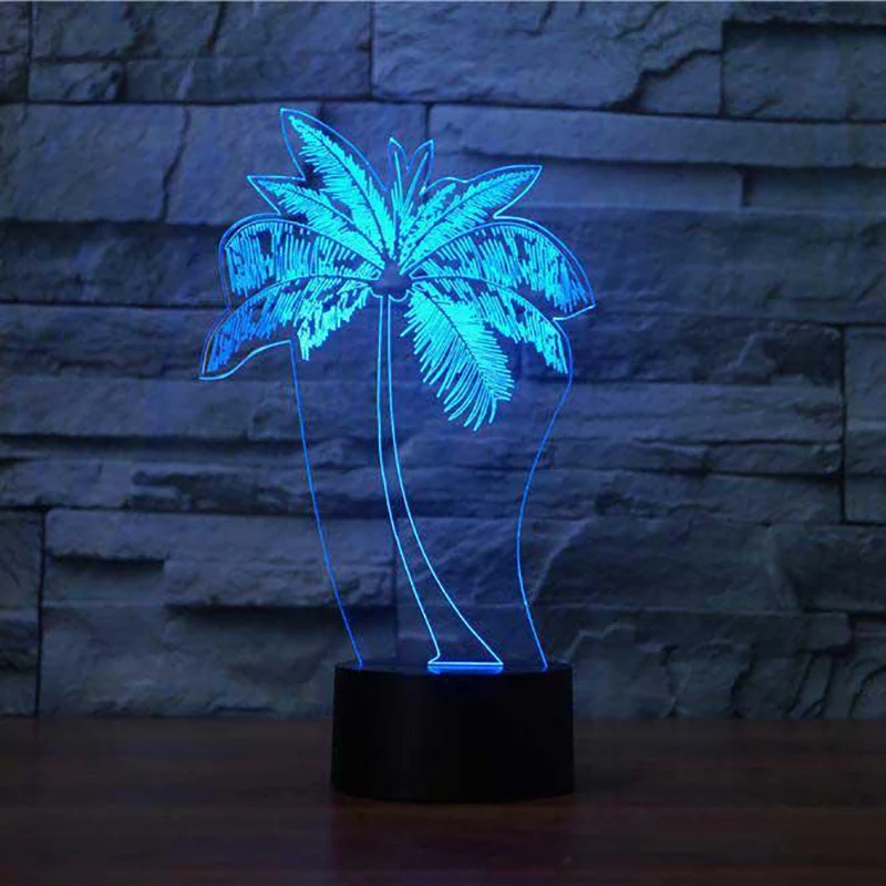 Светодиодный ночник USB для моделирования пальмового дерева 3D настольная лампа