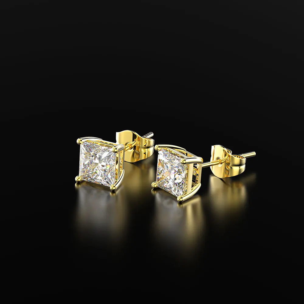 4 MM Wong Rain, классика, 925 пробы, серебро, создан Муассанит, драгоценный камень, юбилей, свадебные серьги, хорошее ювелирное изделие, подарок - Цвет камня: 4 MM
