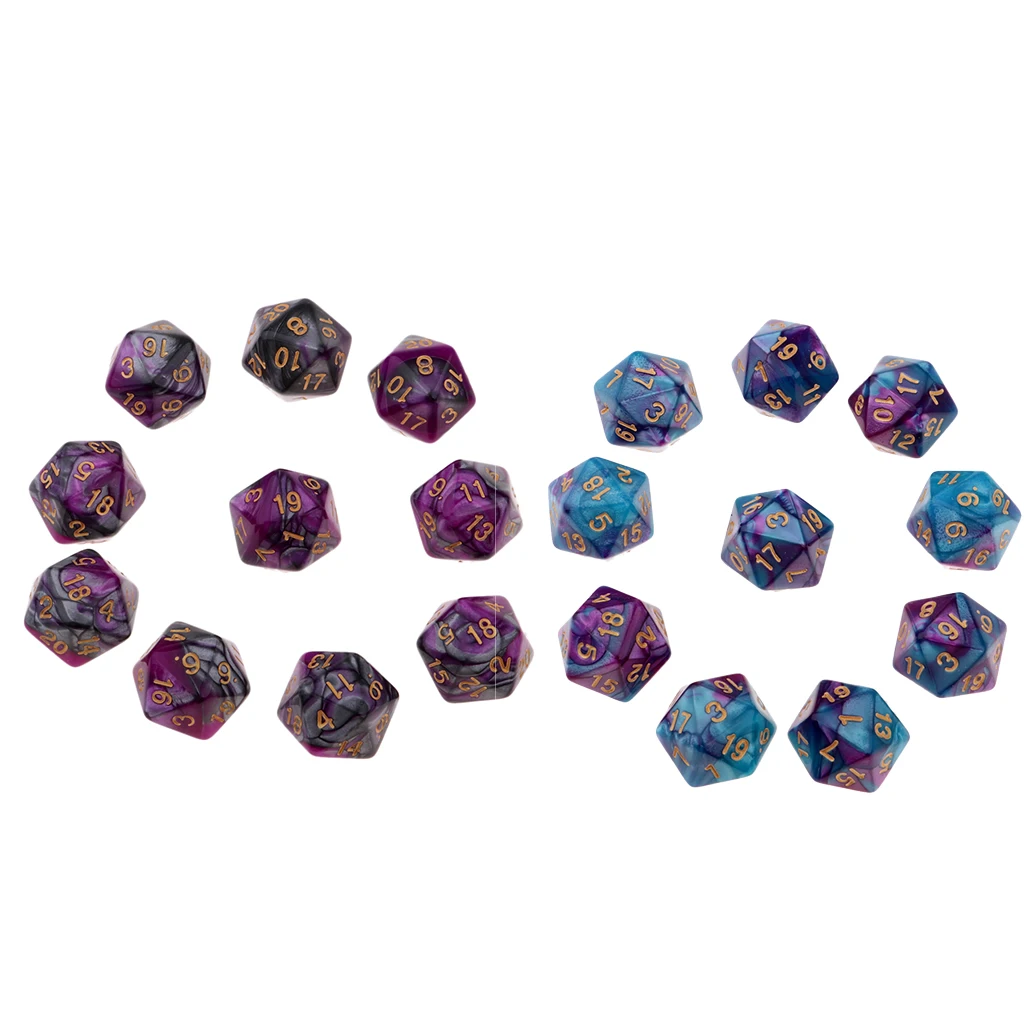 20 штук D20 кости Пластик мм многогранные кубики для настольный ролевые игры TRPG