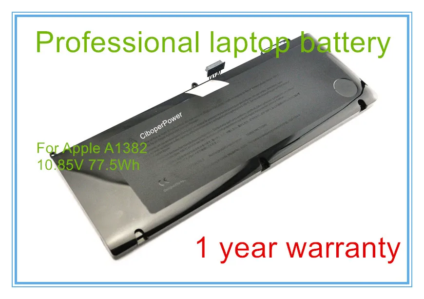Оригинальная батарея A1382 для Pro 15 &quotA1278 Unibody (начало 2011/конец 2011/Середина 2012 г.) 10 95 в