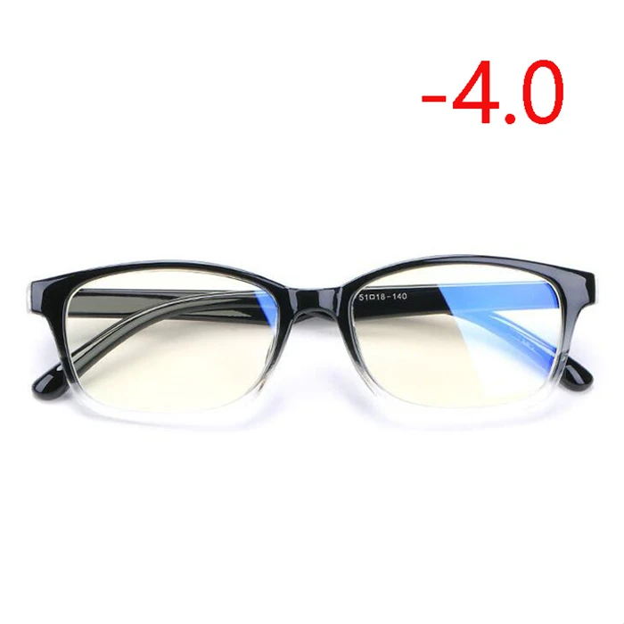 Myopia 400 Анти-синий светильник для женщин и мужчин, очки для близорукости с градусом, Модный ПК синий светильник, блокирующие близорукие очки-1,0-1,5-2,0-4,0 - Цвет оправы: Myopia 400