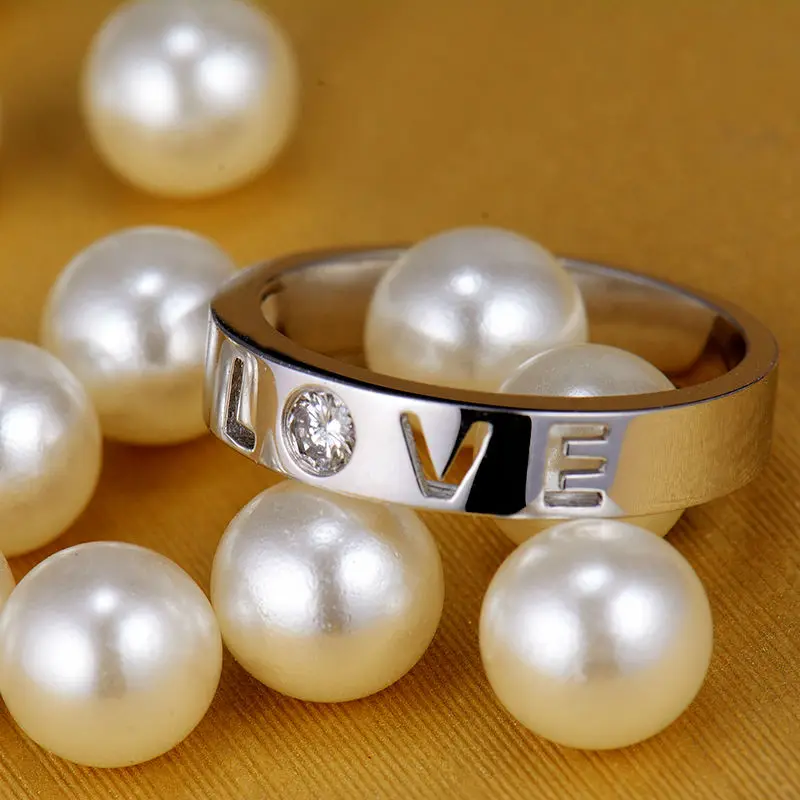 LOVERJEWELRY 100% натуральный бриллиант любовь обручальное кольцо кольца из 18Kt белого