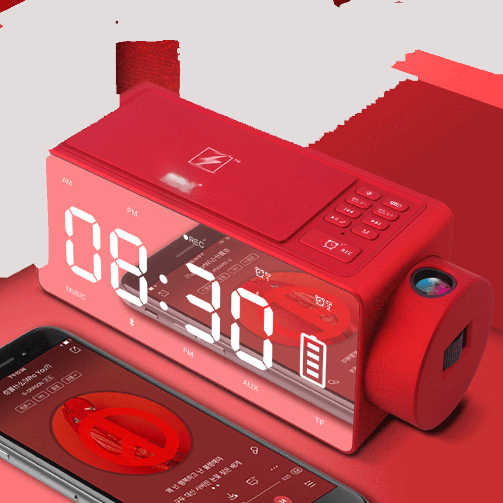 Беспроводной Bluetooth 4,2 концентратор с динамиками станции стерео Настольный Будильник смарт-динамик TF Аудио с зеркалом USB плеер Aux