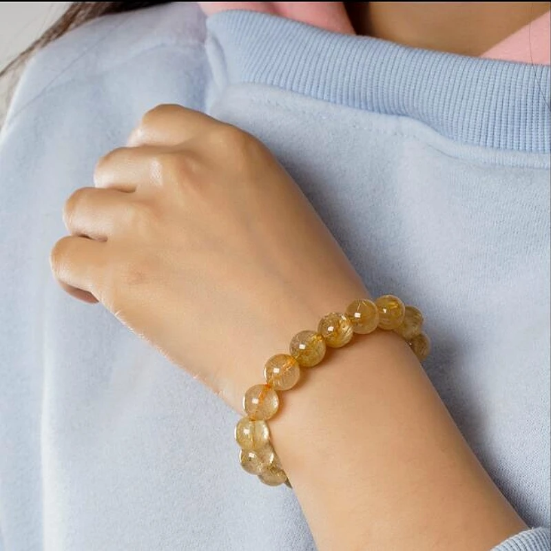 1pc 8mm Natural Crystal Bracelet Round Beads Bracelet Lucky Bracelets KYY8582