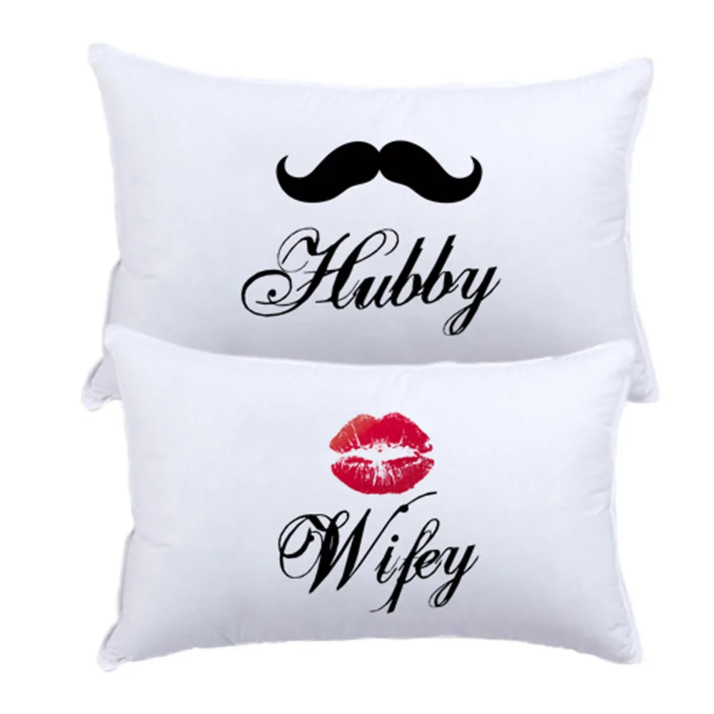 Наволочки Mr Mrs Wifey с изображением поцелуев лидер продаж пара наволочек крутой