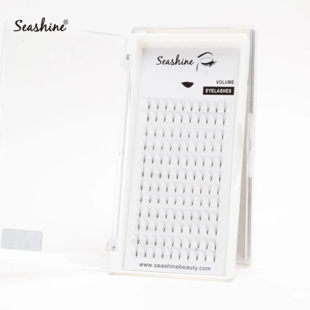 

Seashine Short Stem Premade Volume Fans 8-15mm 3D-6D C D Curl Mink Eyelashes Extension Heat Bonded Premade Fans Lashes Extension