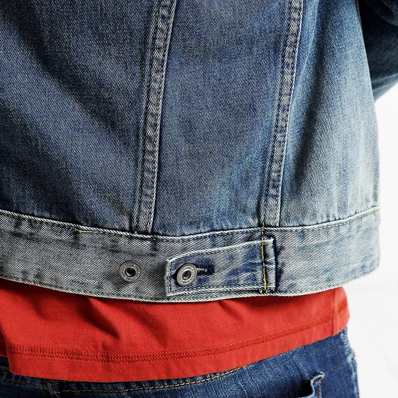 SIMWOOD 2019 Осенняя джинсовая куртка для мужчин Slim Fit джинсы пальто Модная винтажная