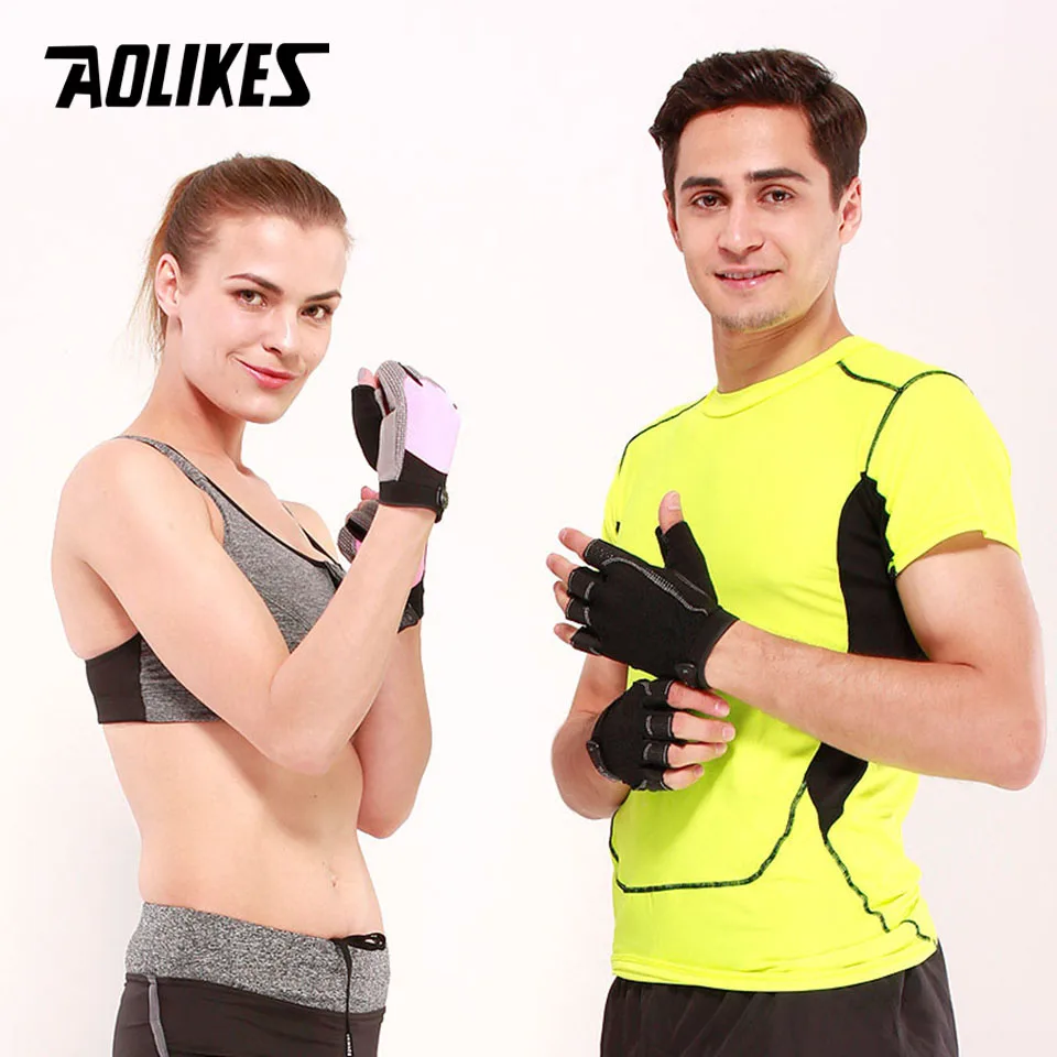 AOLIKES, 1 пара, для тренажерного зала, бодибилдинга, тренировок, спорта, фитнеса, тяжелой атлетики, перчатки для мужчин и женщин, на заказ, для фитнеса, тренировок