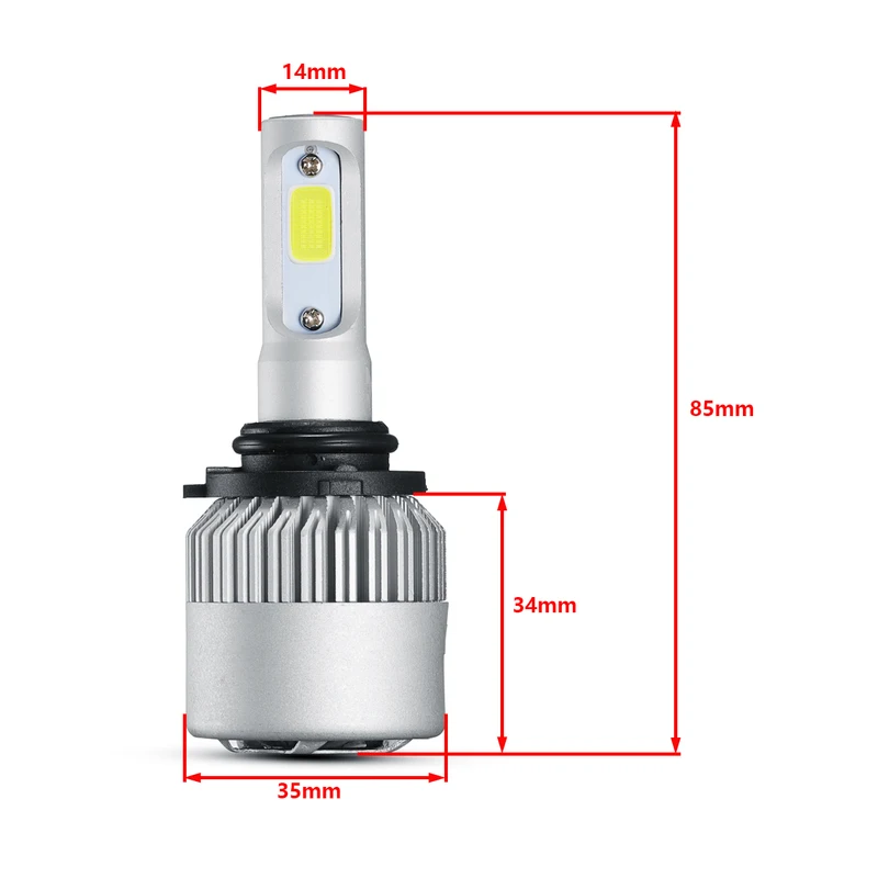 Oslamp S2 светодиодный налобный фонарь 9006 COB чипы Автомобильные фары Однолучевые