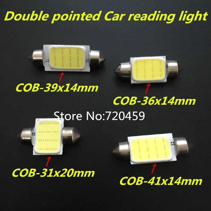 

10 шт. двойной заостренный автомобильный светильник для чтения COB светодиодный автомобильный номерной знак световая Автомобильная интерьерная купольная лампа для чтения