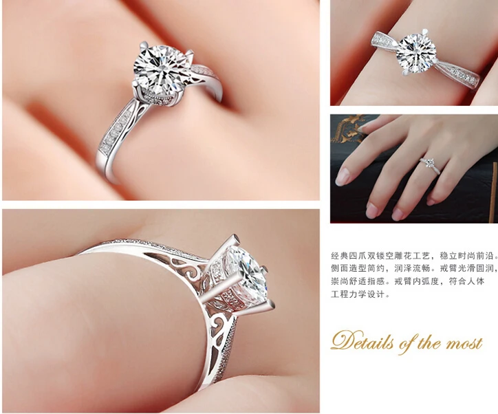 Choucong Wieck Noble Lady 925 Sterling Silver Clear AAA CZ Simulated stones Engagement Wedding Band Rings For Women Size 4-10 | Украшения и