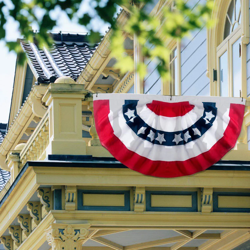 100% полиэстер американский плиссированный флаг вентилятора американское