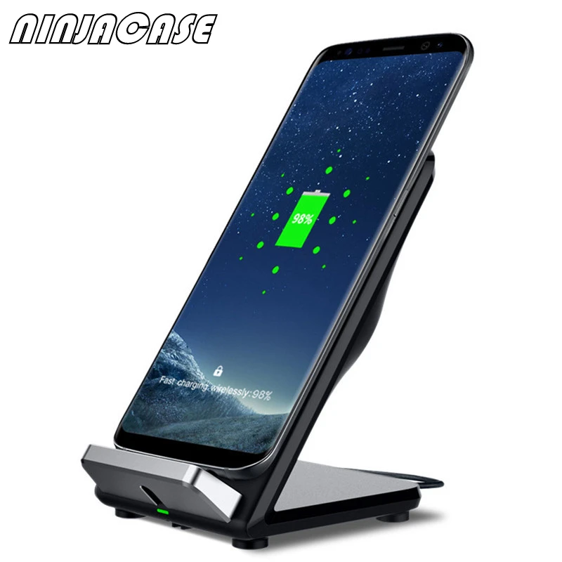 Ninjacase Новый 9 (V) мобильный Беспроводной Зарядное устройство Черный для iphone8 X Plus