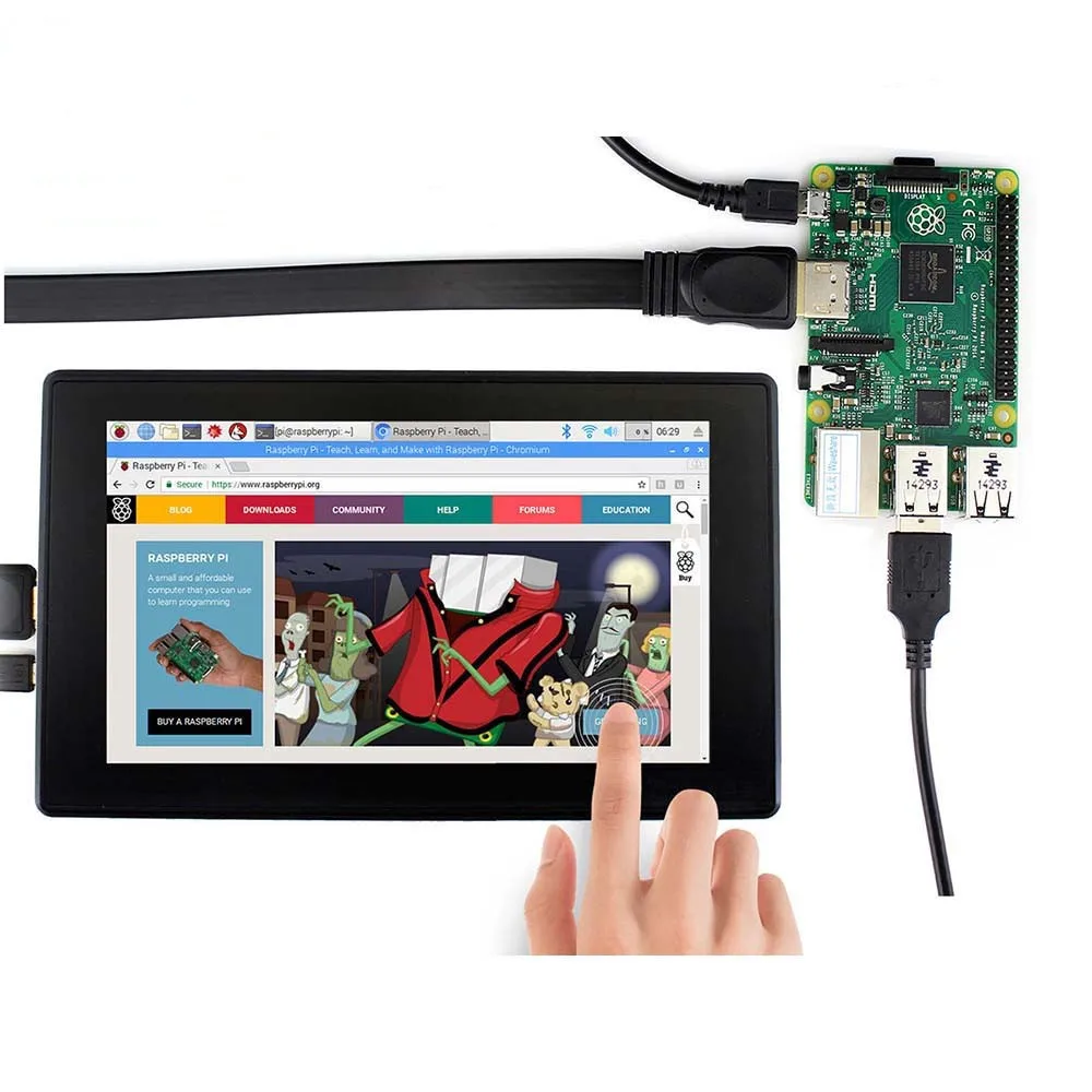 Waveshare 7 дюймовый HDMI LCD (H)+ чехол 1024x600 IPS емкостный сенсорный ЖК дисплей поддержка WIN10