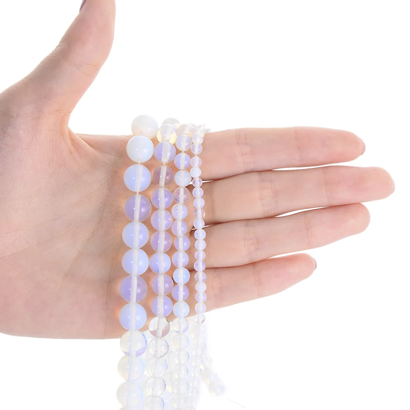 Полупрозрачный бисер Neovivi Lucky White Opal круглые свободные шарики для ювелирных
