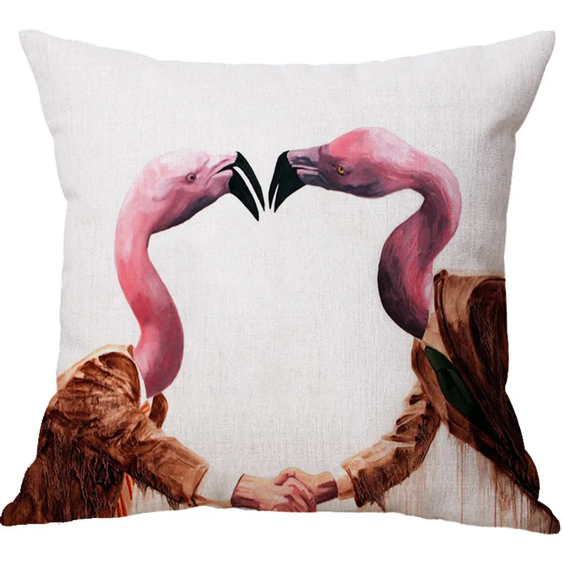 Новые продажи творческая личность Фламинго серии хлопок лен домашний наволочка