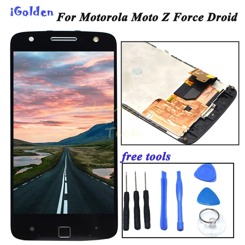 Экран для Motorola Moto Z Force Droid ЖК дисплей сенсорный экран дигитайзер с рамкой Замена